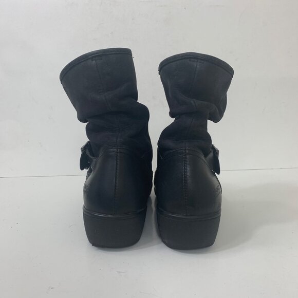 Bogs Cassie Low Black Waterproof Distressed Leather Slouchy Boots Sz 8 Gorpcore - Picture 3 of 10